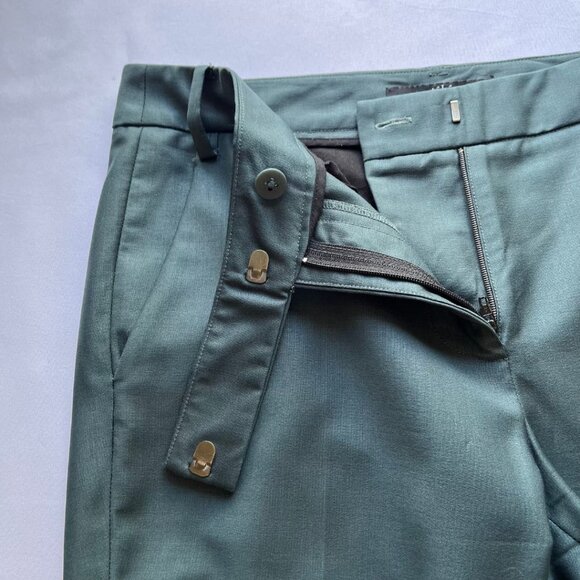 TIBI THE LENNON WOOL PLEATED ANKLE PANTS IN EMERALD - 0 - Picture 7 of 11